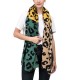 eUty Women Green, Yellow and Beige Leopard Grain Scarf