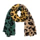 eUty Women Green, Yellow and Beige Leopard Grain Scarf