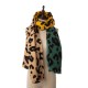 eUty Women Green, Yellow and Beige Leopard Grain Scarf