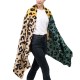 eUty Women Green, Yellow and Beige Leopard Grain Scarf