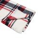 eUty Women Oversized Red, White and Grey Scarf with with Fringes