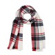 eUty Women Oversized Red, White and Grey Scarf with with Fringes