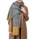 eUty Unisex Oversized Yellow and Grey Scarf with Fringes