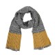 eUty Unisex Oversized Yellow and Grey Scarf with Fringes