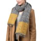 eUty Unisex Oversized Yellow and Grey Scarf with Fringes