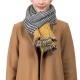 eUty Unisex Oversized Yellow and Grey Scarf with Fringes