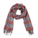eUty Women Oversized Orange, White and Grey Scarf with Tassels