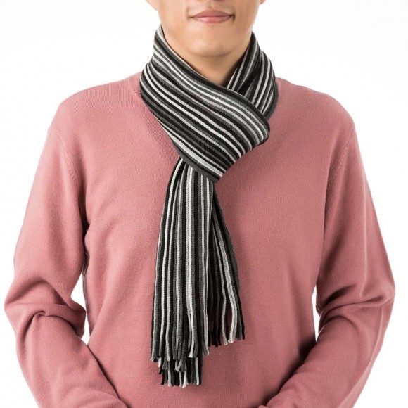 [OFFICIAL] eUty 69.29"L Men's Black and White Striped Scarf with