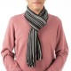 eUty Men's Black and White Striped Scarf with Tassels