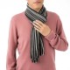 eUty Men's Black and White Striped Scarf with Tassels