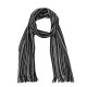 eUty Men's Black and White Striped Scarf with Tassels