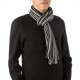 eUty Men's Black and White Striped Scarf with Tassels