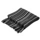 eUty Men's Black and White Striped Scarf with Tassels