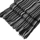 eUty Men's Black and White Striped Scarf with Tassels