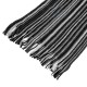 eUty Men's Black and White Striped Scarf with Tassels