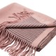 eUty Women Oversized Pink and Brown Striped Reversible Scarf with Tassels