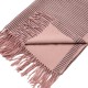 eUty Women Oversized Pink and Brown Striped Reversible Scarf with Tassels
