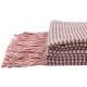 eUty Women Oversized Pink and Brown Striped Reversible Scarf with Tassels