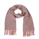 eUty Women Oversized Pink and Brown Striped Reversible Scarf with Tassels