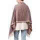 eUty Women Oversized Pink and Brown Striped Reversible Scarf with Tassels