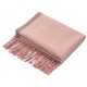 eUty Women Oversized Pink and Brown Striped Reversible Scarf with Tassels