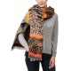 eUty Women Oversized Double Jacquard Leopard Scarf with Tassels