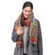 eUty Women Oversized Double Jacquard Leopard Scarf with Tassels