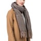 eUty Women Oversized Grey long Scarf with Tassels