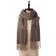 eUty Women Oversized Grey long Scarf with Tassels