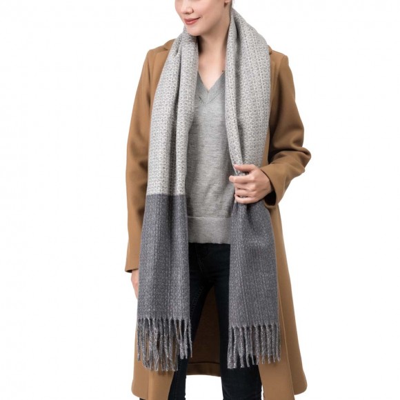 eUty Unisex Oversized Grey long scarf Scarf with Tassels