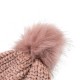 eUty Women Rose Pink Chenille Fold-Over Beanie with Pom Pom One Size