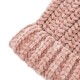 eUty Women Rose Pink Chenille Fold-Over Beanie with Pom Pom One Size