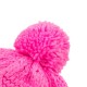 eUty Women Bright Fuchsia Fold-Over Beanie with Pom Pom One Size