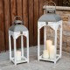 Glitzhome Set of 2 Modern Farmhouse Wooden Lantern