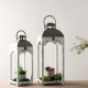 Glitzhome Set of 2 Modern Farmhouse Wooden Lantern