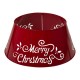 Glitzhome 26"D "Merry Christmas" Diecut Metal Tree Collar with Light String 