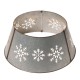 Glitzhome 26"D Snowflake Die Cut Metal Tree Collar with Light String