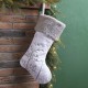 Glitzhome 21"L White Fleece with Christmas Tree and Snowflake Stocking