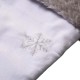 Glitzhome 21"L White Fleece with Christmas Tree and Snowflake Stocking