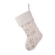 Glitzhome 21"L White Plush with Snowflake Christmas Stocking