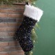 Glitzhome 21"L Navy Blue Sequin Christmas Stocking