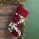 Glitzhome 21.00"L Poinsettia Hooked Stocking