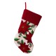 Glitzhome 21.00"L Poinsettia Hooked Stocking