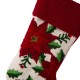 Glitzhome 21.00"L Poinsettia Hooked Stocking