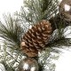 Glitzhome 24"D LED Pre-Lit Greenery Berry Holly Pine cone Silver Ornament Wreath