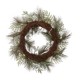 Glitzhome 24"D LED Pre-Lit Greenery Berry Holly Pine cone Silver Ornament Wreath