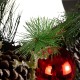 Glitzhome 24“D LED Pre-Lit Greenery Berry Holly Pine cone Red Ornament Wreath