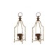 Glitzhome 16.5"H Farmhouse Rustic Metal Lantern, Set of 2