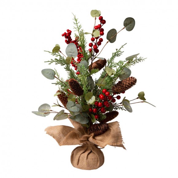 Glitzhome 20"H Christmas Floral Table Tree Décor
