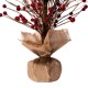 Glitzhome 16"H Christmas Red Berry Table Tree Décor